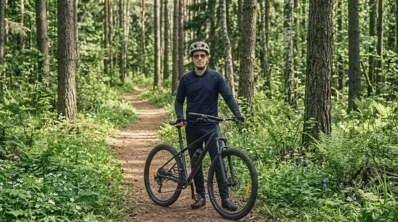 André mountain biking